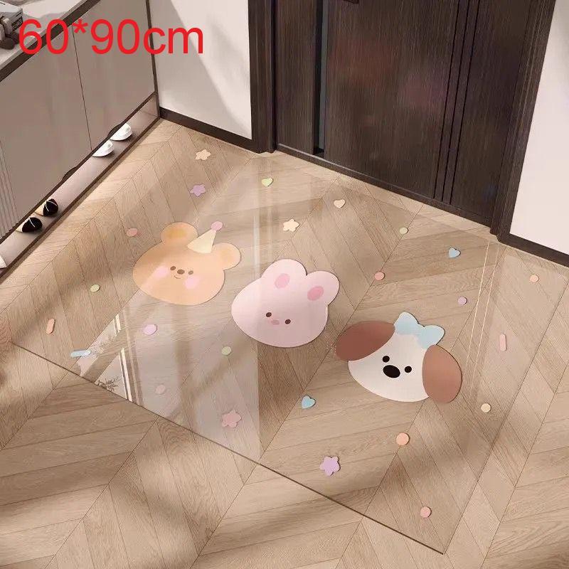 Cartoon Animal Pvc Door Mat With Waterwashable Surface For Home Entrance