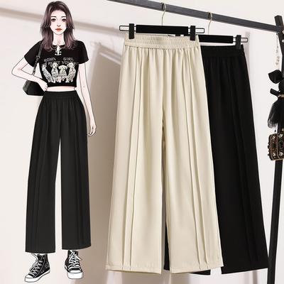 Plus Size Summer Long Pants Women Pants Loose Draped Straight Casual Female Basic Trousers Wide Leg Pants
