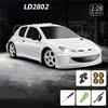 1/28 Remote Control Drift Car 4Wd High Speed Racing Toy with Led Lights for Kids and Adults