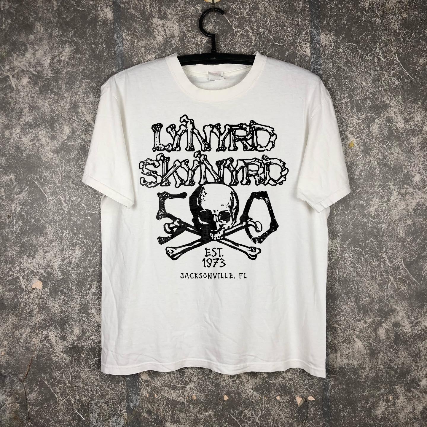 Lynyrd Skynyrd EST. 1973 50th Anniversary White T-shirt Size S-5XL L