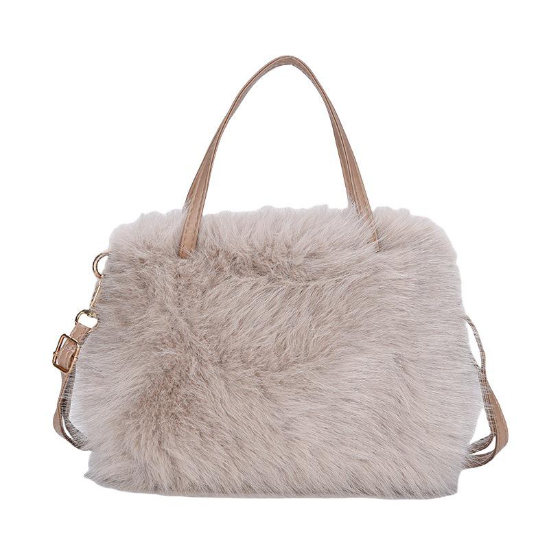 Luxuriöse Umhängetasche aus Fuchsfell im koreanischen Stil - Großes Fassungsvermögen, modisch und vielseitig für Herbst/Winter