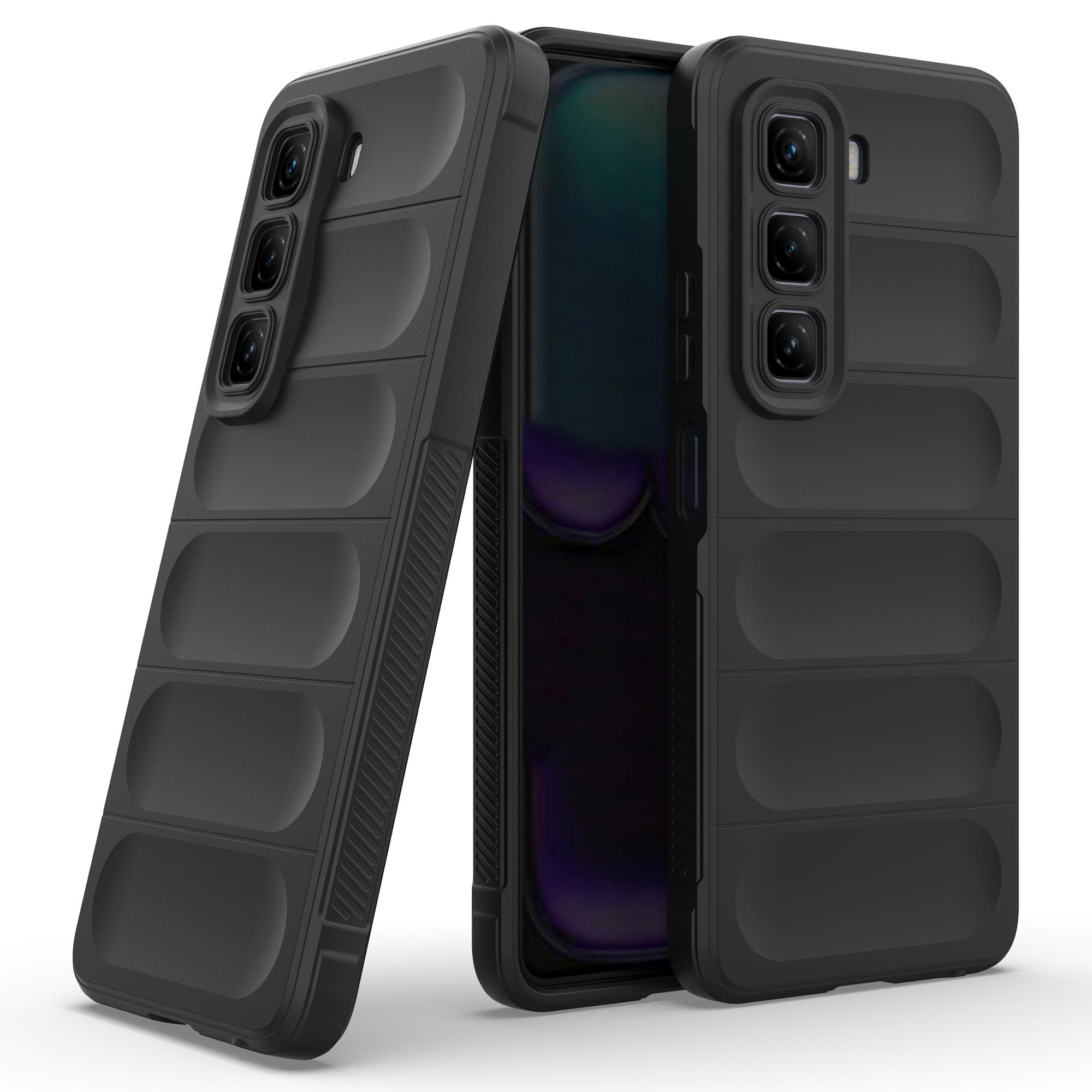 

For Infinix Hot 50 4G Case Anti-Drop Soft TPU Rugged Phone Back Cover Black