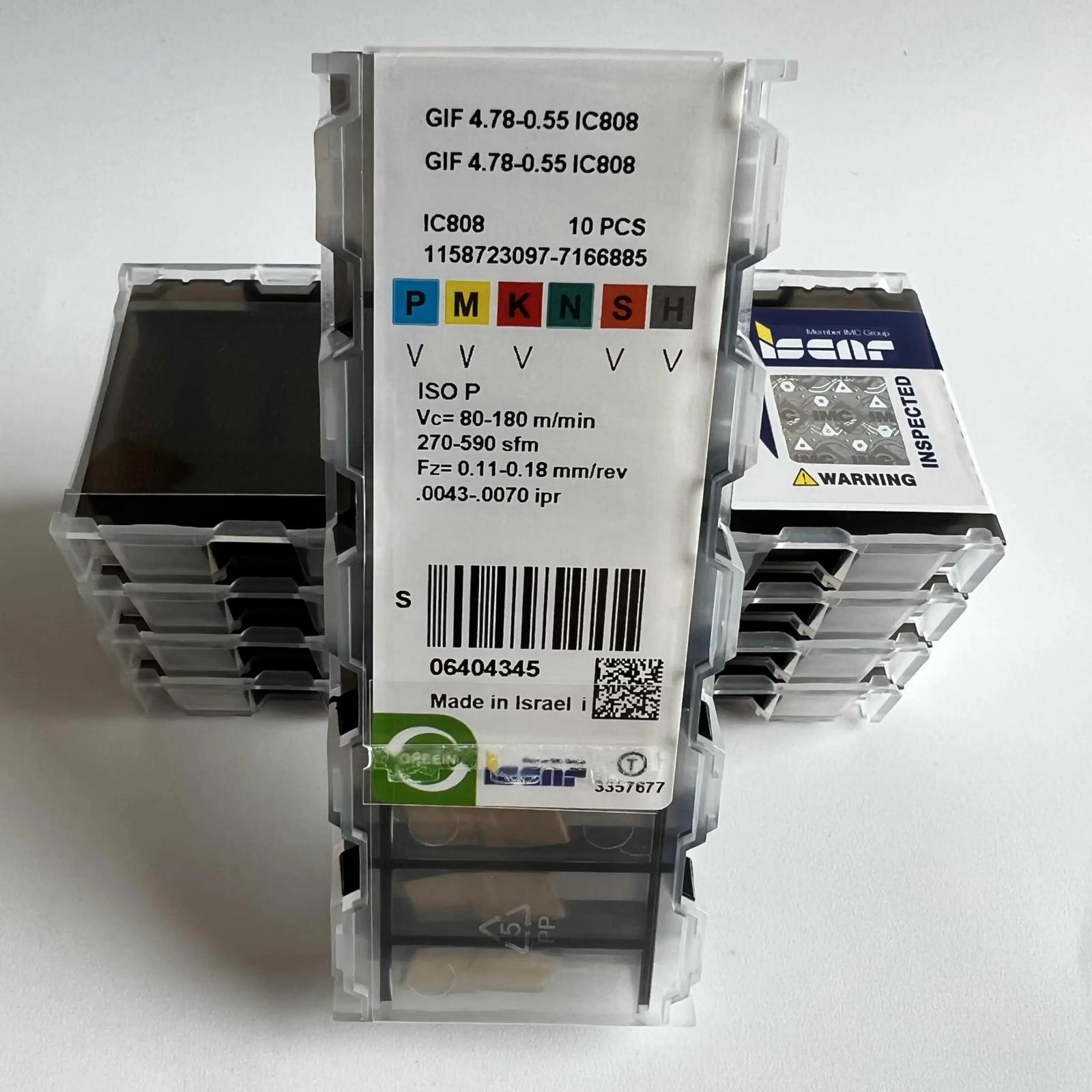 

ISCAR / GIF4.78-0.55 IC808 /Industrial indexable Carbide Inserts 10 PCS