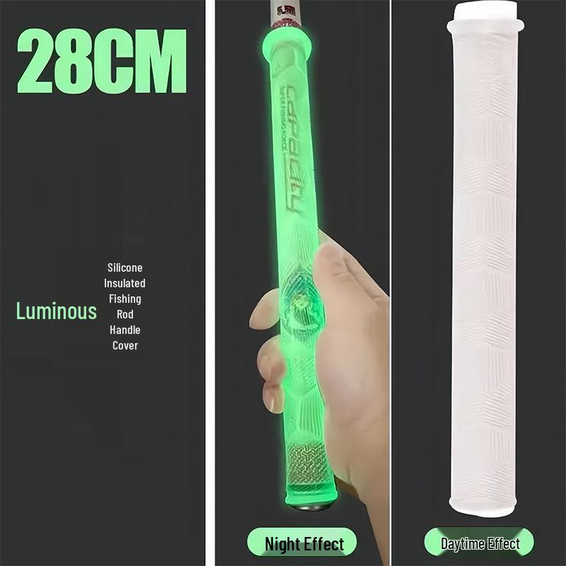 Universal Non-Slip Silicone Fishing Rod Grip Tape with Handle Cover, Extended & Wear-Resistant