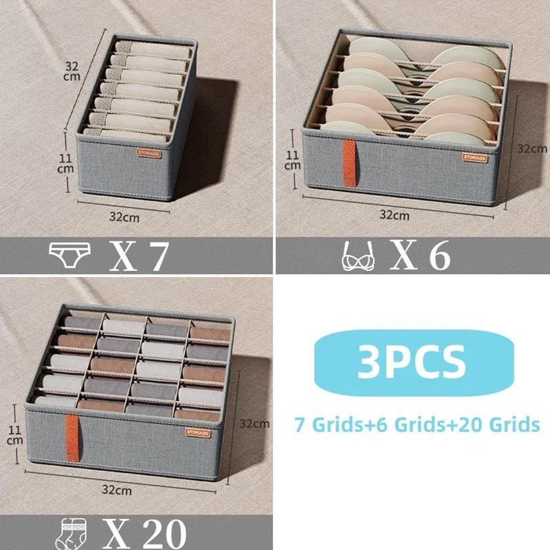 Boîte de Rangement Empilable Organisateur de Tiroir Armoire Sous-vêtements Chaussettes Soutien-gorge Rangement Grilles Boîtes Division Placard Boîte de Rangement Vêtements Étui
