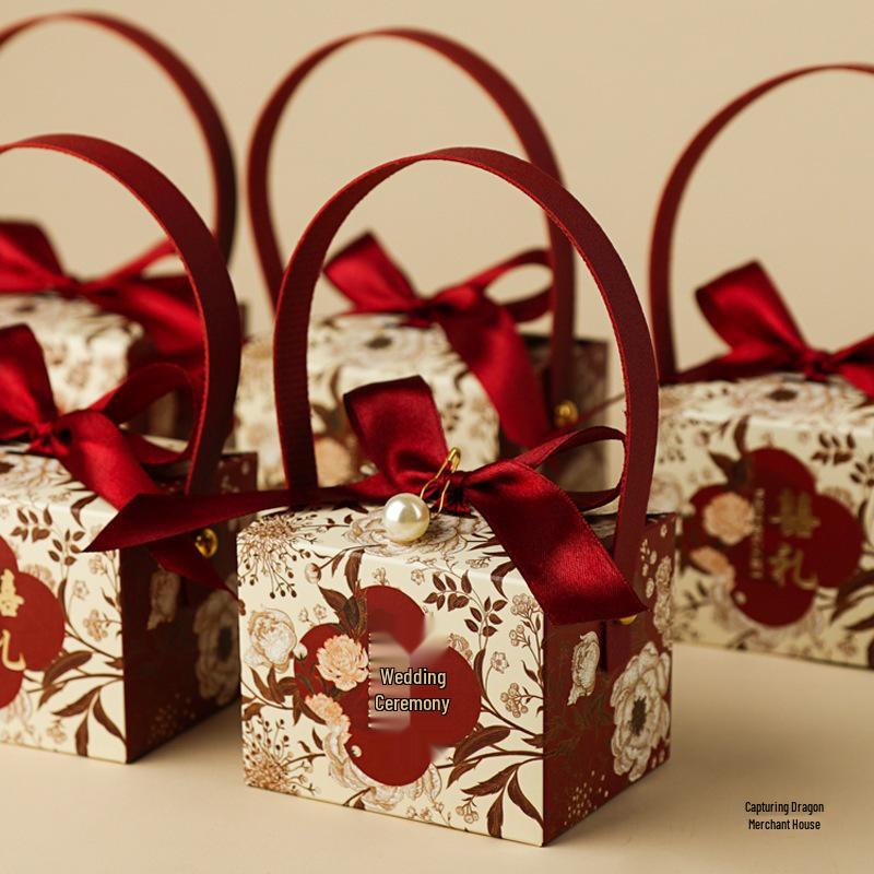2025 Elegante Chinesische Hochzeitsgastgeschenk Süßigkeitenbox
