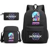 Set da 3 pezzi Anime Cartone Animato K-Pop Cacciatori di Demoni Zaino Stampato con Borsa a Tracolla Astuccio per Ragazzo Ragazza Adolescente Zaino Scolastico di Grande Capacità