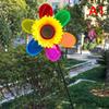 New Colorful Rainbow Sun Flower Spinner Wind Windmill Garden Yard Outdoor Decor