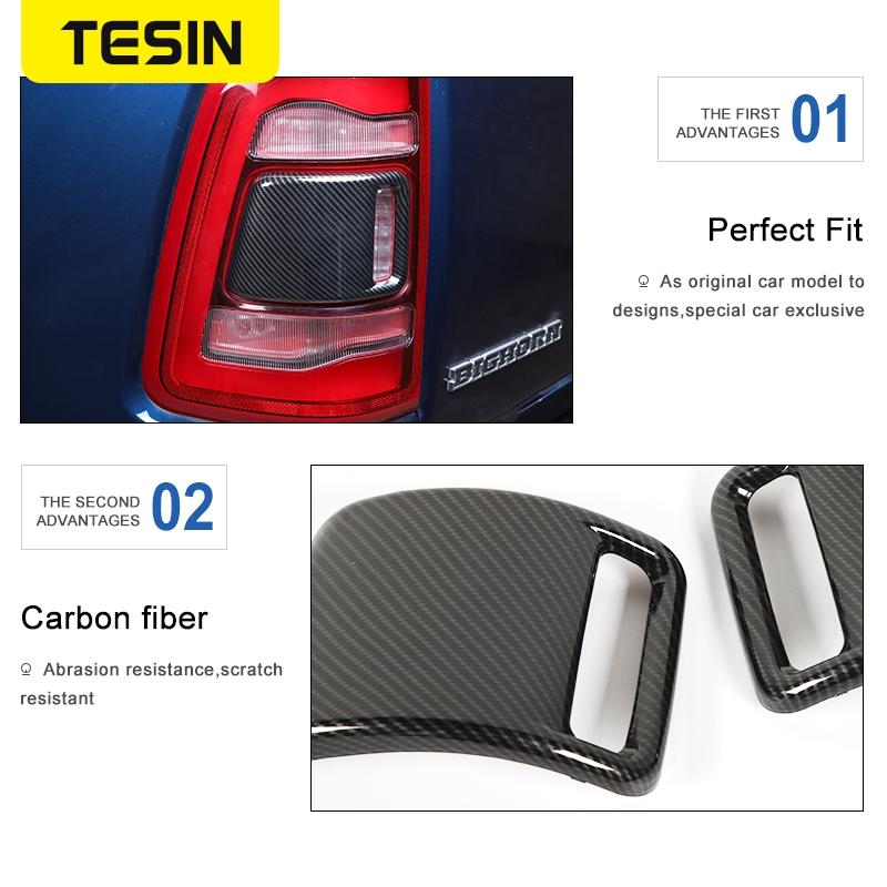 TESIN 2 PCS Car Rear Tail Light Lamp Decoration Cover Trim Stickers For Dodge RAM 1500 2018    Exterior