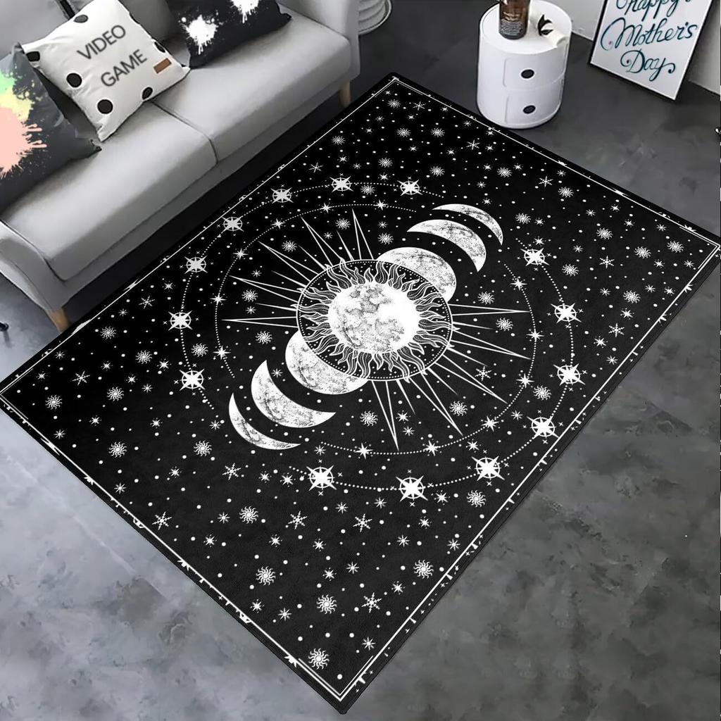 Bohemian sun, moon, starry sky, celestial bodies, carpets, living room, bedroom and home decoration