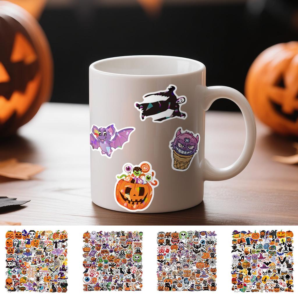 100 Pieces Halloween Pumpkin, Scary Stickers, Cake Stickers For Tableware, Notebook, Luggagen