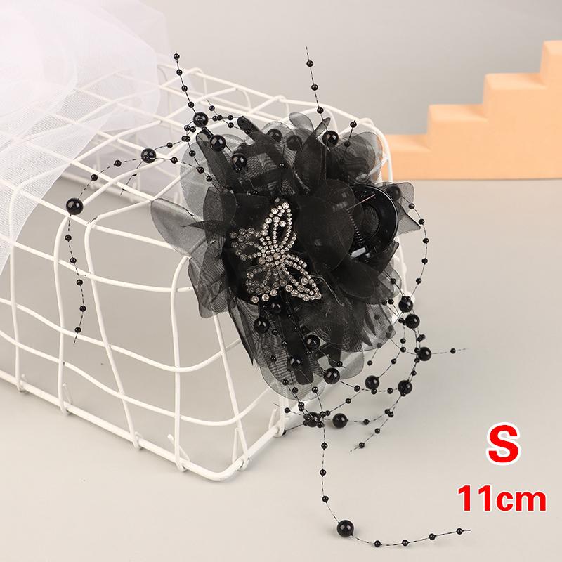 Haarspange mit Schmetterlings- und Blumenmuster, Haifisch-Haarspange für Damen, Haarschmuck mit Quasten und elegantem Blumenmuster.