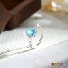 S925 Silber 6*8 Kristall Offener Ring, Mehrere Farben, Verstellbarer Europäischer Stil Band, Tägliches Schmuckgeschenk für Frauen