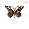 Silicone Butterfly Straw Cap Spill Stopper Heat-Resistant Dust-Proof Water Cup Accessory Straw Plug Cover