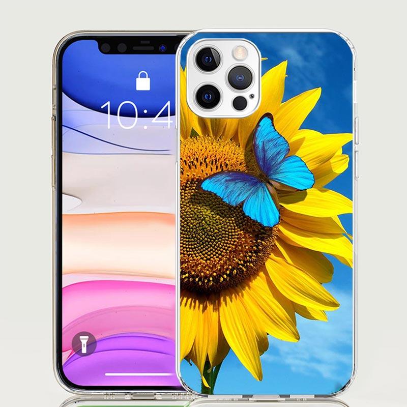 Beauty Yellow Sunflower Print Case Phone Cover for Apple iphone 16 15 14 13 12 Mini 11 Pro Max 16E X XS XR 7 Plus 8 + SE 2020 Tr