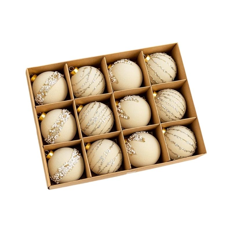 Pack Of 12 Christmas Ball Ornament Plastic Hanging Decorations For Tree Tabletop Holiday Party Decoration