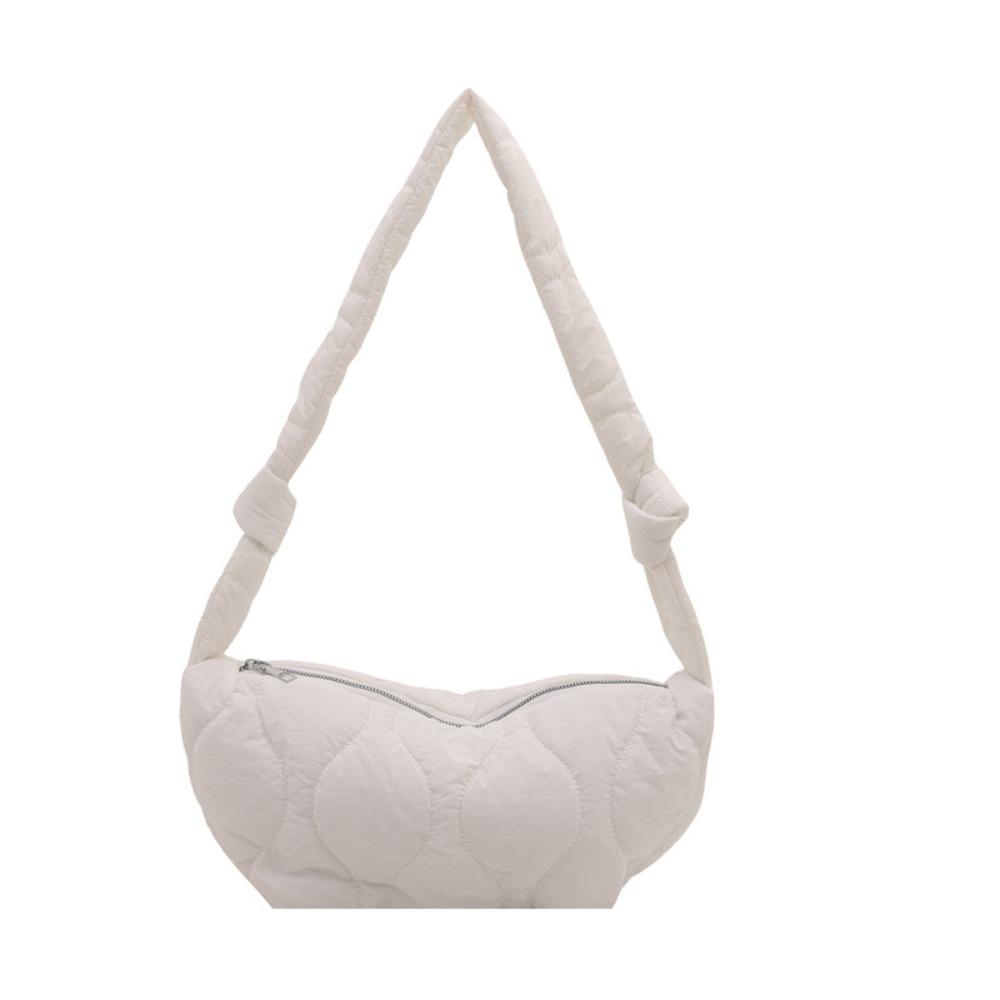 Quilted Puff Bag Padded Nylon Shoulder Bag Casual Nylon Crossbody Bag  Female