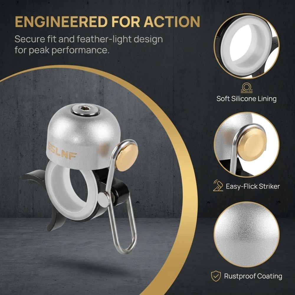 Handheld Wearable Running Bell Silicone Lining Bicycle Bell Portable Handheld Finger Bell