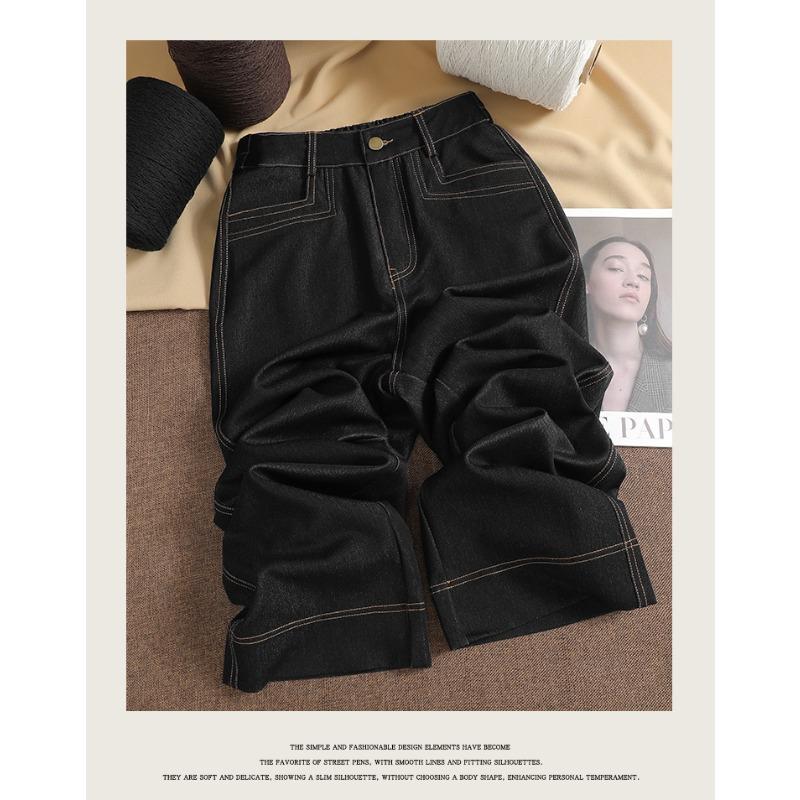 DIMANAF Toamnă Iarnă Mărimi Mari Pantaloni Femei Pantaloni Lungi Doamnă Mărimi Mari Largi Casual Partea de Jos Jeans Gros din Denim