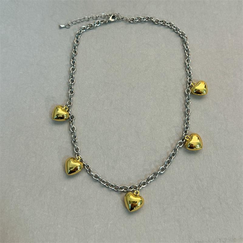 Niche High-End Metal Heart Pendant Necklace & Body Chain for Men and Women
