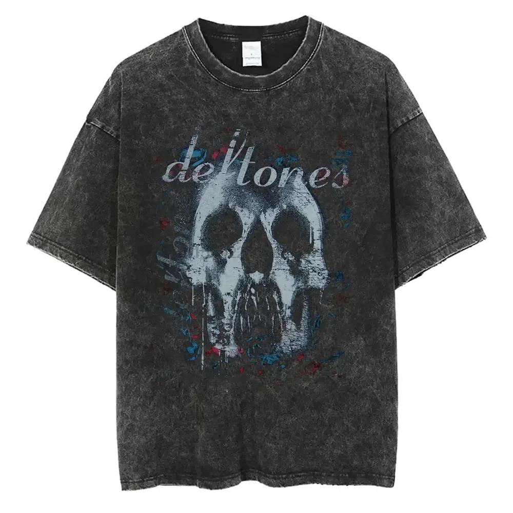 

2026 Новое поступление Мужская одежда Футболка Homme Стиранная Винтаж Рок-группа Deftones Личный Музыкальный Графический Унисекс Одежда Новинка Топы и Футболки L бежевый