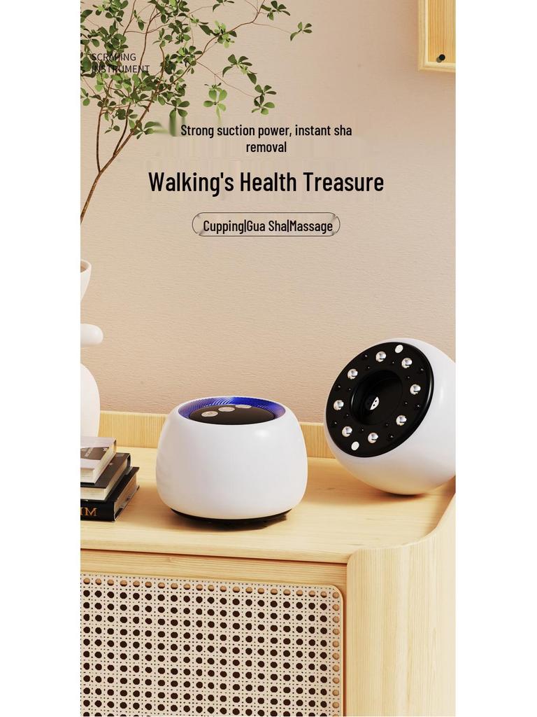 Electric Gua Sha & Cupping Massager: Negative Pressure, Micro-current, Hot Compress & Moxibustion Therapy Device.