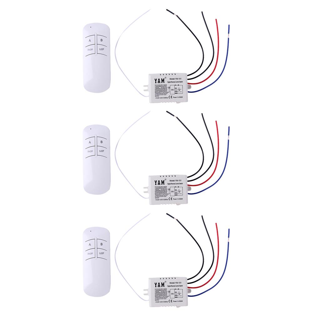 Drahtloser EIN/AUS-Schalter 1/2/3-fach 220V 1/2/3-Kanal Drahtloser Fernbedienungsschalter Digitaler Fernbedienungsschalter für UV-Beleuchtung