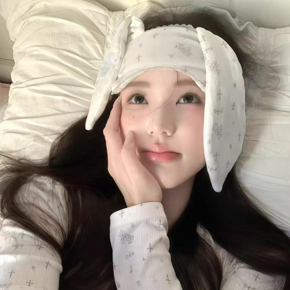 Stretchy Bunnies Eye Shade Cartoon Rabbit Blindfold Lop Ear Rabbit Headband Hair Styling Accessory