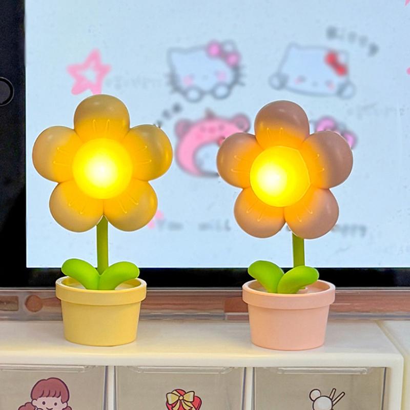 Mini LED Blume Nachtlicht Niedliche Kleine Tischlampe Schreibtischornament Nachttisch Schlafzimmer Ambientelichter Kinderspielzeug Kinder Feiertagsgeschenk