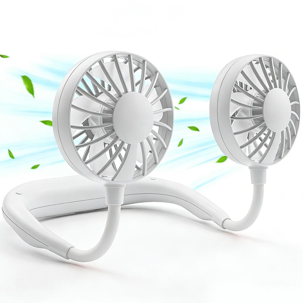 360° Rotation Portable Cooling Neck Fan Personal Neck Fans 3 Adjustable Speed Wearable Neck Fan for Office Sport Travel