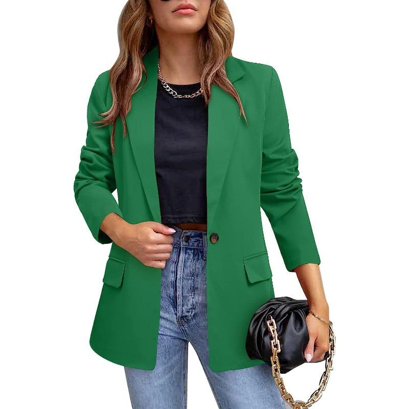Płaszcz damski Nowa wiosna jesień Elegancki wypoczynek Solidna marynarka z długim rękawem Moda Luksusowa, luźna odzież damska