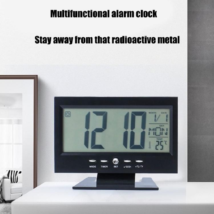 Digital Alarm Clock Battery Powereds with Voices Activated Backlit for Heavy Sleepers and Home Aesthetic
