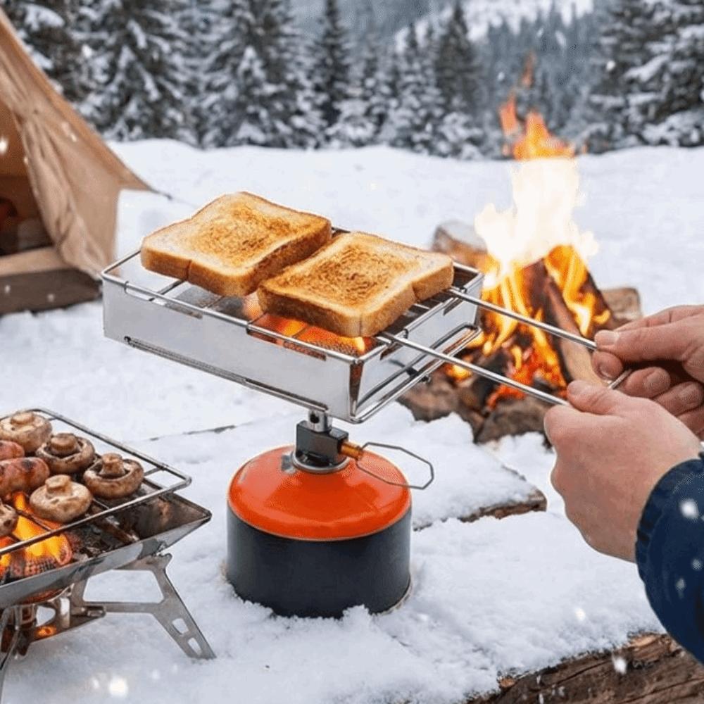 Folding Bread Toaster Bread Tray Mesh Net Grill Safe BBQ Grill  Picnic Activities