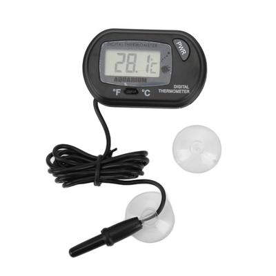 LCD Digitales Aquarium Thermometer Fischbecken Wassertemperaturmesser Kabelgebundener Controller Schwarz
