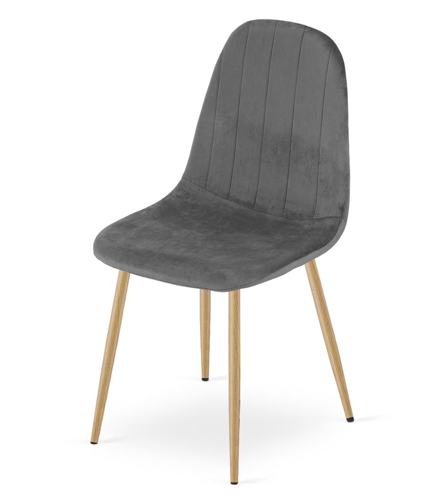 PADVA Chair - Dark Grey Velvet / Oak Legs X 2