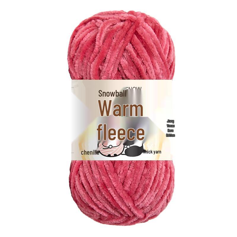 Jiate Snowball Chenille Yarn: Cozy, Thick, Fluffy Yarn for DIY Crochet, Gold Velvet Knit, Shoes, and Scarf Projects.