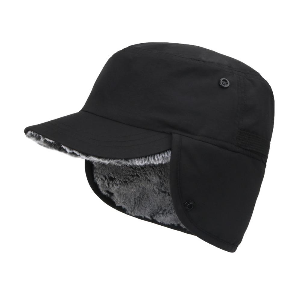 Durable Waterproof Winter Hat with Ear Flaps Windproof Nylon Hat Flat Cap Warm Ski Cap