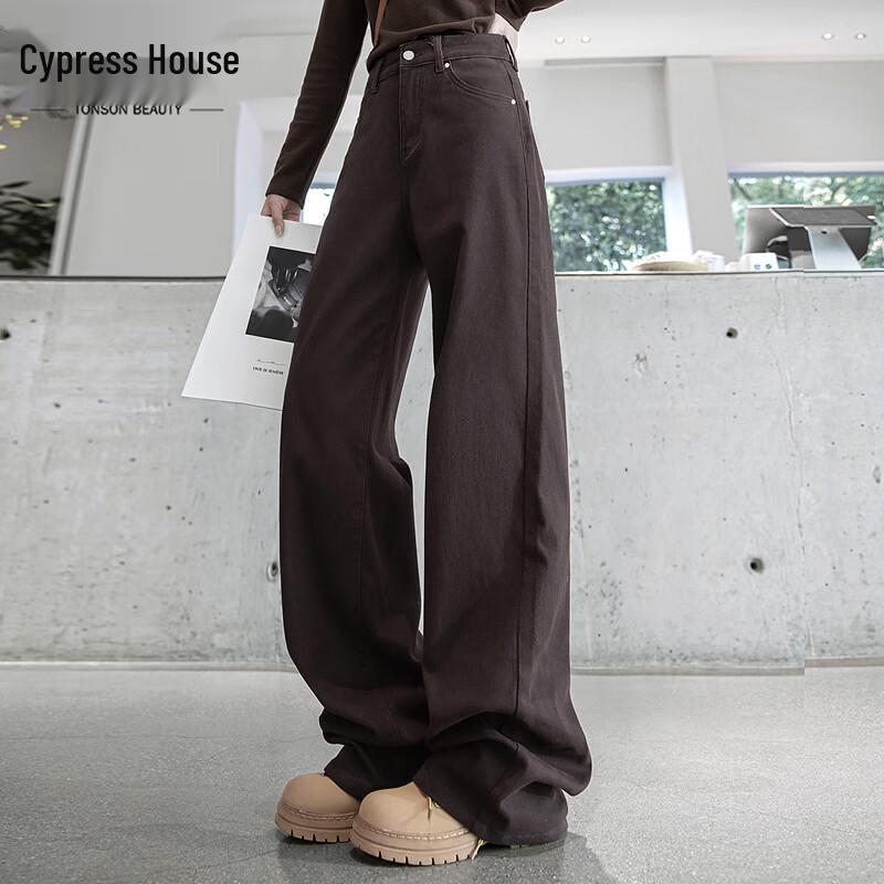 

Sibaishi Women s Washed Wide-Leg Denim Pants L