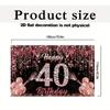 2D Black Rose Gold 40th Birthday Backdrop Glitter Diamond Background for Women