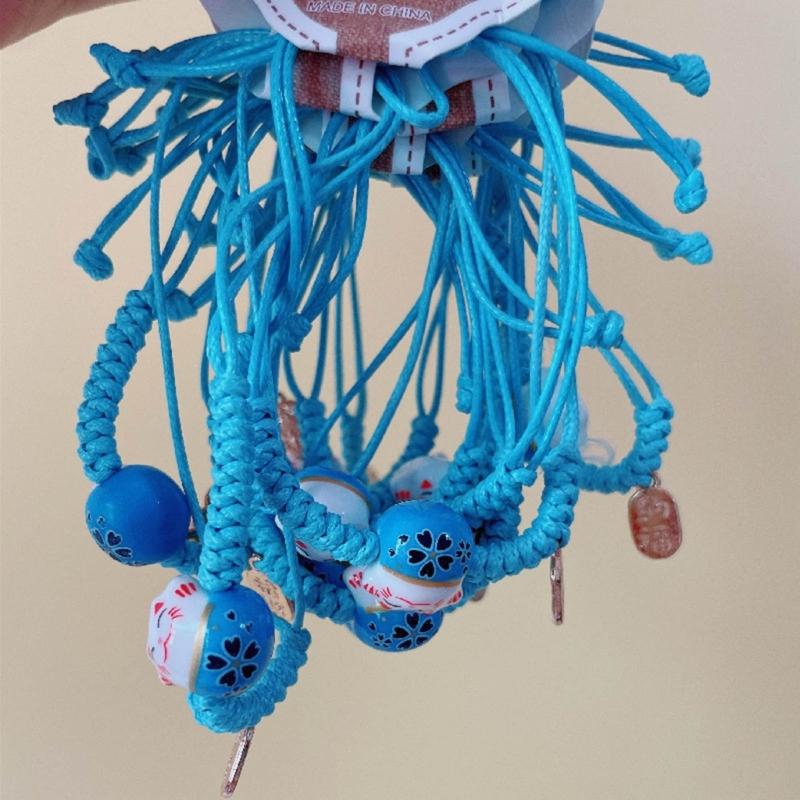 Trendy Ceramic Lucky Cat Bracelet Cartoon Cute Wrist Chain Jewelry Accessory