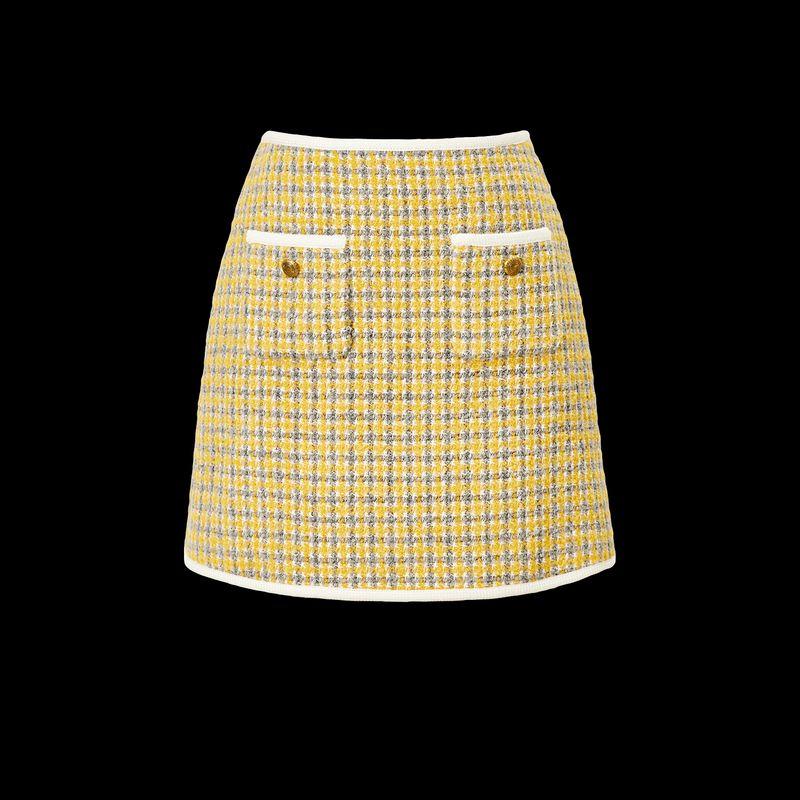 

Blacknini Yin Huafu/GARDEN Yellow Italy Import Luxury Brand Royal Short Coat/Two-Piece Overskirt Suit Yellow-Skirt L