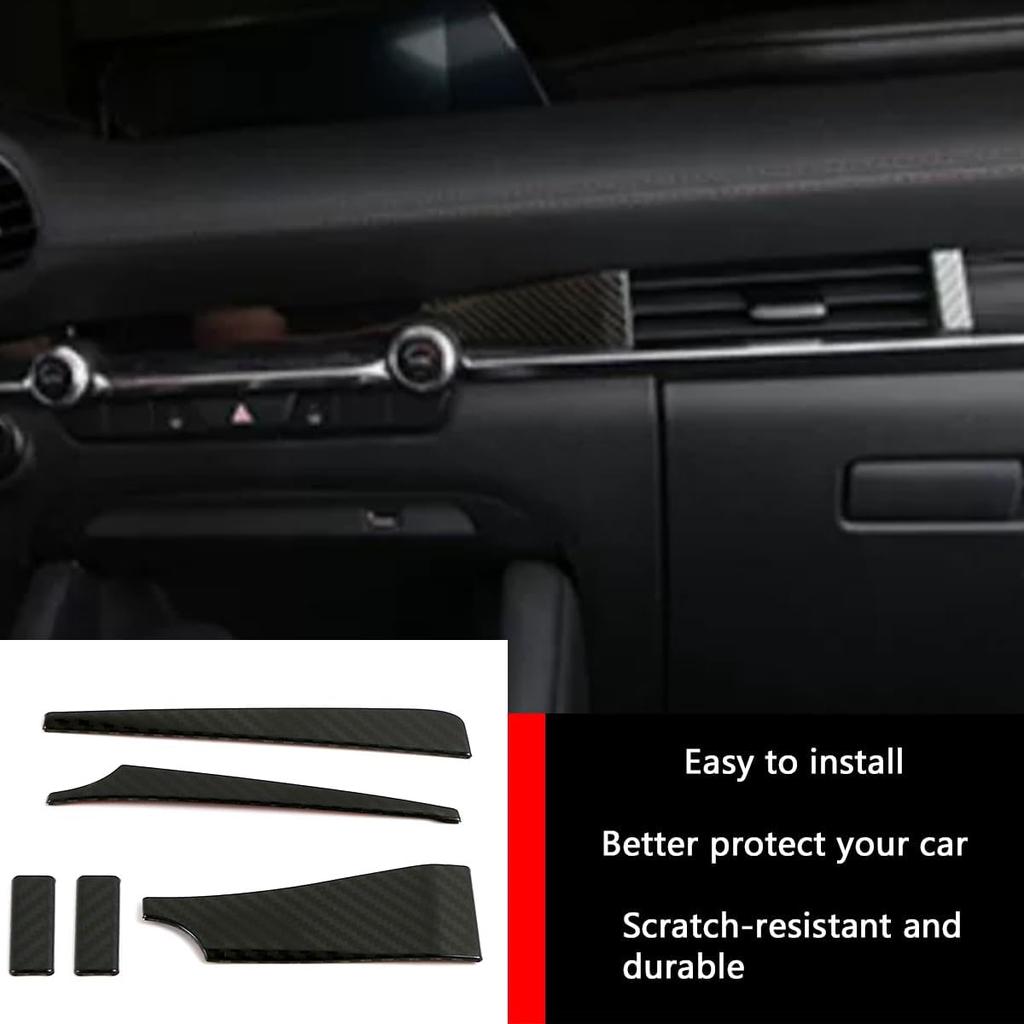 Car Accessories Fit for 2019 2020 2021 2022 2023 2024 2025 Mazda 3 Axela Interior Front Center Console Side Air Vents Outlet Cover Trim Frame (Carbon