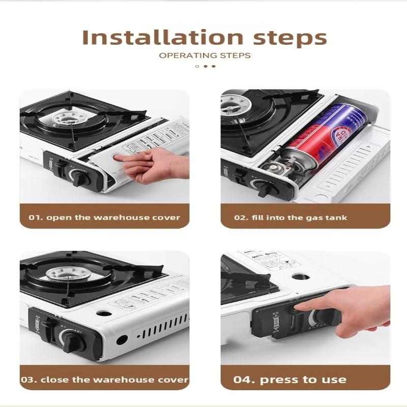 Portable Outdoor Cassette Stove Butane Gas Stove For Hot Pot Bbq Camping Cooking Lightweight Compact Design Portable Gas Stove