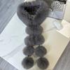 New Solid Color Winter Long Scarf Shawl Thicken Faux Fox Fur Neck Scarf Soft Neck Warmer Girls