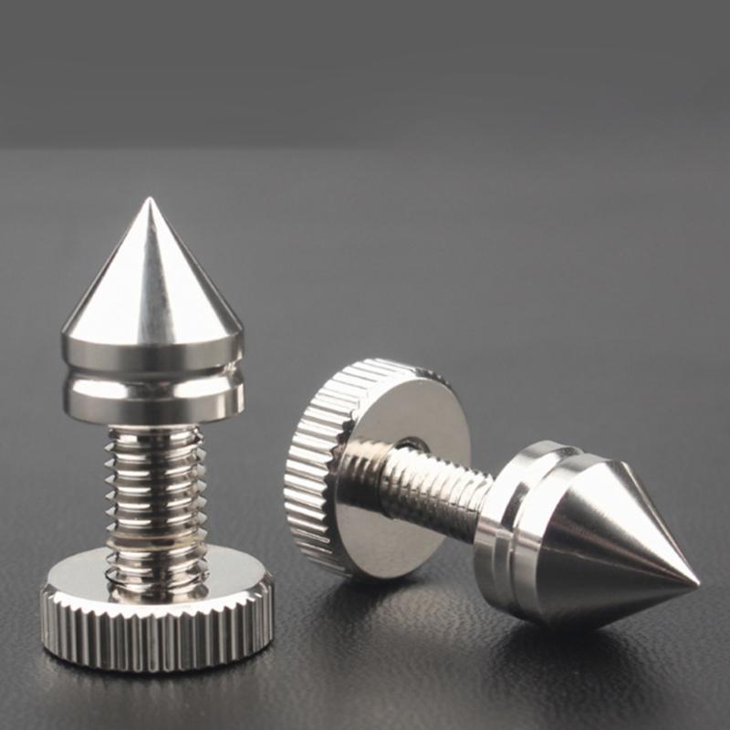 1Set Silver Metal Speaker Spikes Insulation Feet Enhances Sound In HiFi Systems Auditory Isolation Padsr