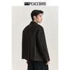 Peacebird Men's Faux Suede Patchwork Lapel Jacket