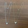 18K Gold Asymmetrical Heart Necklace with Zirconia Pendant for Women