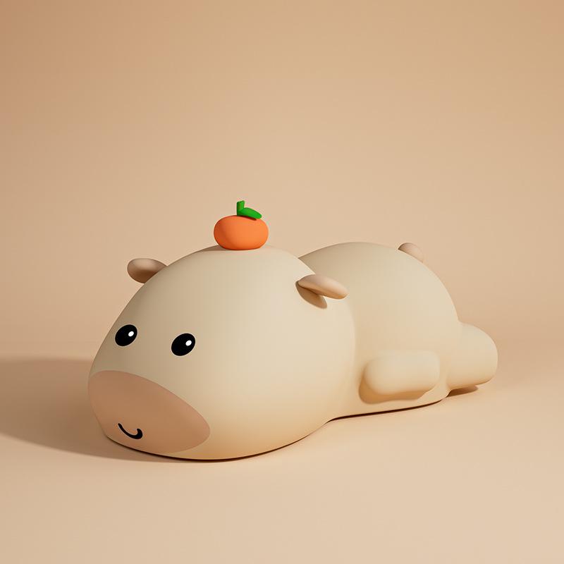 

Capybara Night Light: Soft Silicone Lamp with Three-Level Dimming and Timer 1W