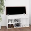 VidaXL Shoe Bench with Cushion White 80x30x47 Cm Chipboard
