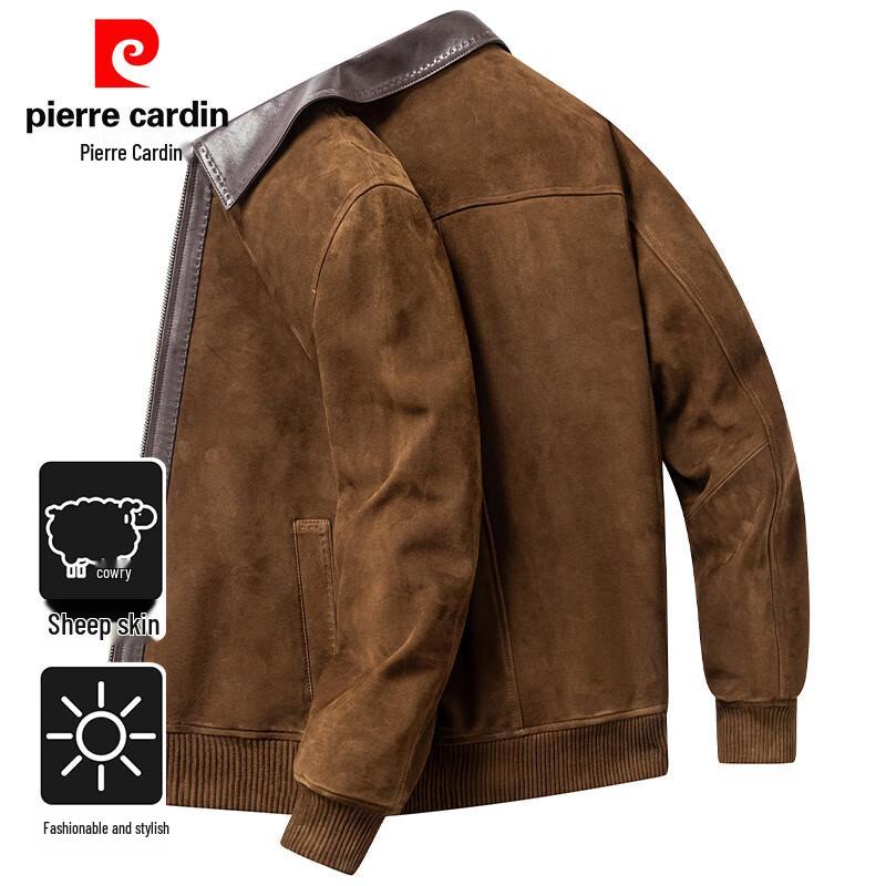 

Pierre Cardin Men s Sheepskin Lapel Leather Jacket M